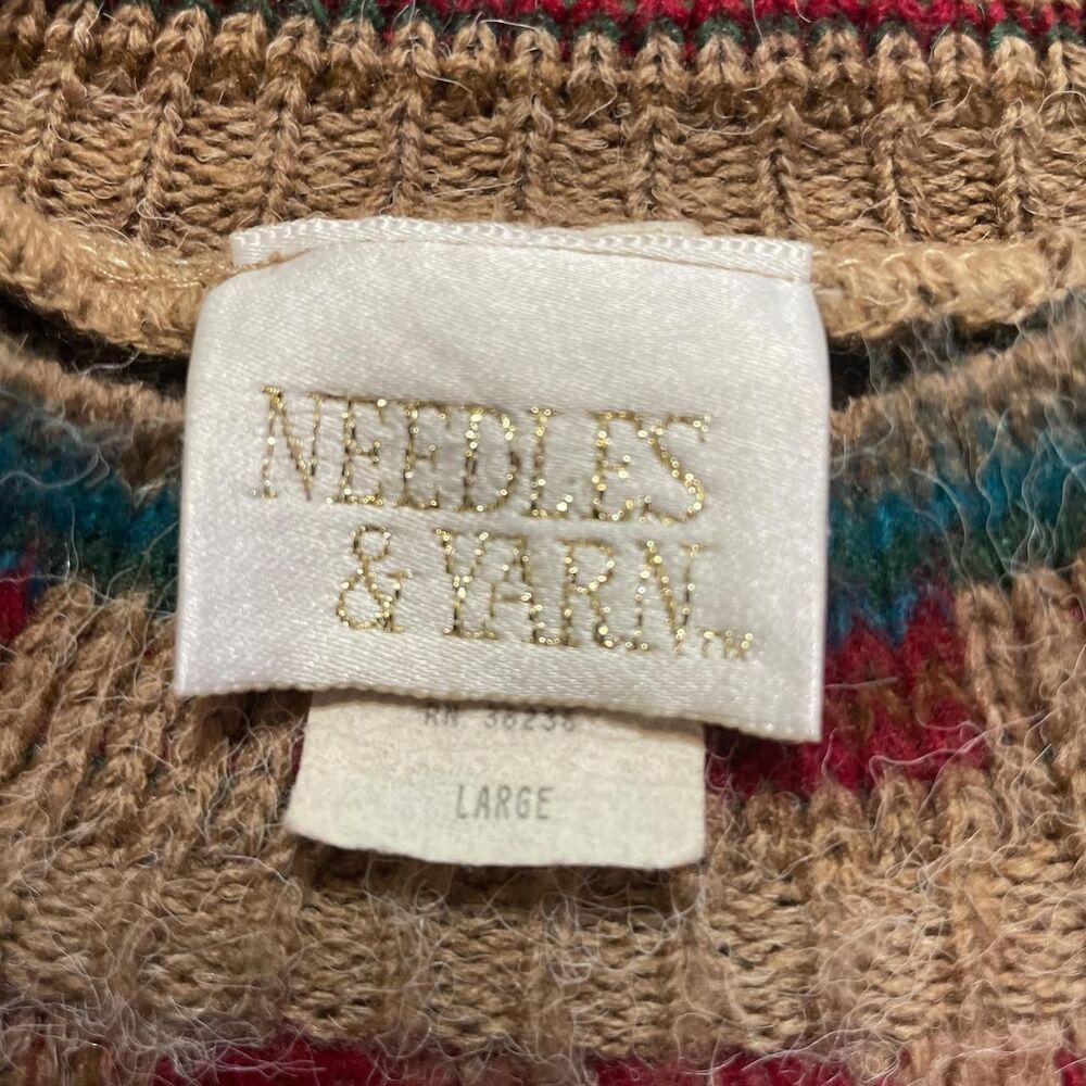 Vintage-Inspired Multicolor Fair Isle Crewneck Sweater - Picture 7 of 8